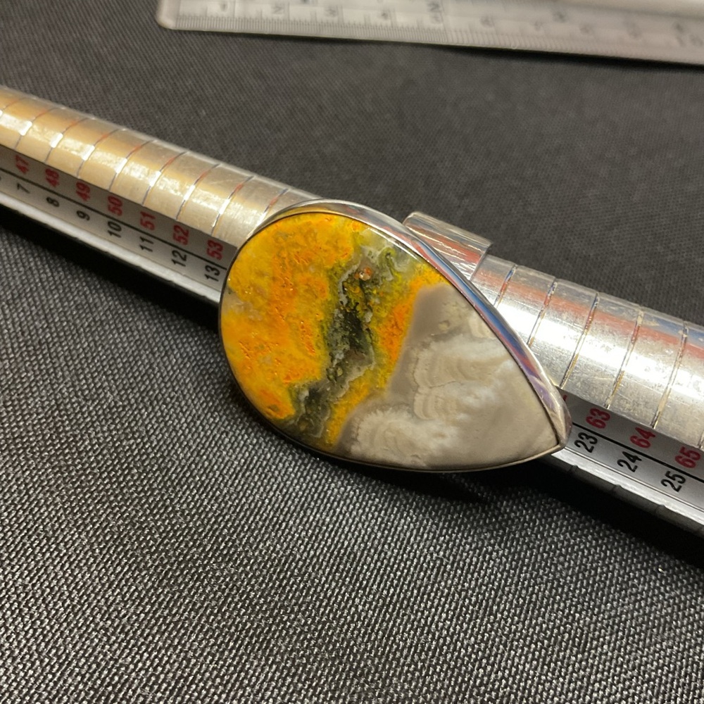 Sterling Silver and Yellow bumblebee jasper Women's Ring